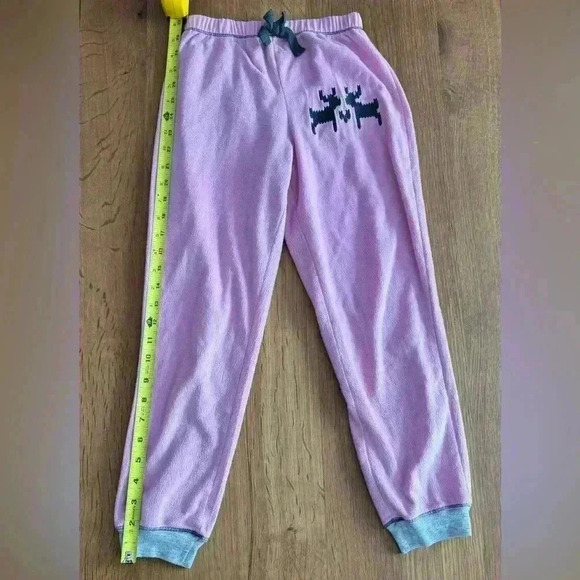 Kids Pink Fleece elastic waist pants - Picture 2 of 6